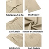 image:imageCOOFANDY Mens Tracksuit Casual 2 Piece Quarter Zip Polo Shirt and Shorts Set Athletic Jogging Sports OutfitsLight Khaki