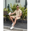 image:imageCOOFANDY Mens Tracksuit Casual 2 Piece Quarter Zip Polo Shirt and Shorts Set Athletic Jogging Sports OutfitsLight Khaki