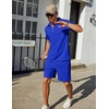 image:imageCOOFANDY Mens Tracksuit Casual 2 Piece Quarter Zip Polo Shirt and Shorts Set Athletic Jogging Sports OutfitsSapphire