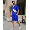 image:imageCOOFANDY Mens Tracksuit Casual 2 Piece Quarter Zip Polo Shirt and Shorts Set Athletic Jogging Sports OutfitsSapphire