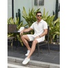 image:imageCOOFANDY Mens Tracksuit Casual 2 Piece Quarter Zip Polo Shirt and Shorts Set Athletic Jogging Sports OutfitsWhite