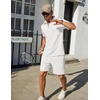 image:imageCOOFANDY Mens Tracksuit Casual 2 Piece Quarter Zip Polo Shirt and Shorts Set Athletic Jogging Sports OutfitsWhite