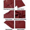 image:imageCOOFANDY Mens Tracksuit Casual 2 Piece Quarter Zip Polo Shirt and Shorts Set Athletic Jogging Sports OutfitsWine Red