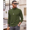 image:imageCOOFANDY Mens Turtleneck T Shirt Long Sleeve Pullover Sweater Slim Fit Lightweight Thermal Undershirt TopsArmy Green