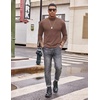 image:imageCOOFANDY Mens Turtleneck T Shirt Long Sleeve Pullover Sweater Slim Fit Lightweight Thermal Undershirt TopsBrown