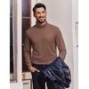 image:imageCOOFANDY Mens Turtleneck T Shirt Long Sleeve Pullover Sweater Slim Fit Lightweight Thermal Undershirt TopsBrown