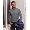 image:imageCOOFANDY Mens Turtleneck T Shirt Long Sleeve Pullover Sweater Slim Fit Lightweight Thermal Undershirt TopsDark Grey