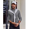 image:imageCOOFANDY Mens Turtleneck T Shirt Long Sleeve Pullover Sweater Slim Fit Lightweight Thermal Undershirt TopsDark Grey