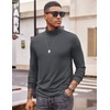 image:imageCOOFANDY Mens Turtleneck T Shirt Long Sleeve Pullover Sweater Slim Fit Lightweight Thermal Undershirt TopsDeep Grey
