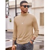 image:imageCOOFANDY Mens Turtleneck T Shirt Long Sleeve Pullover Sweater Slim Fit Lightweight Thermal Undershirt TopsKhaki