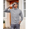 image:imageCOOFANDY Mens Turtleneck T Shirt Long Sleeve Pullover Sweater Slim Fit Lightweight Thermal Undershirt TopsLight Grey