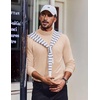 image:imageCOOFANDY Mens Turtleneck T Shirt Long Sleeve Pullover Sweater Slim Fit Lightweight Thermal Undershirt TopsLight Khaki