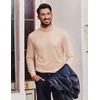 image:imageCOOFANDY Mens Turtleneck T Shirt Long Sleeve Pullover Sweater Slim Fit Lightweight Thermal Undershirt TopsLight Khaki