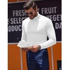 image:imageCOOFANDY Mens Turtleneck T Shirt Long Sleeve Pullover Sweater Slim Fit Lightweight Thermal Undershirt TopsWhite