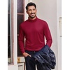 image:imageCOOFANDY Mens Turtleneck T Shirt Long Sleeve Pullover Sweater Slim Fit Lightweight Thermal Undershirt TopsWine Red
