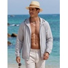 image:imageCOOFANDY Mens UV Protective Hoodie Jacket UPF 50 Fishing Hiking Performance Zip Sun Shirt Men Light Grey L