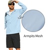 image:imageCOOFANDY Mens UV Protective Hoodie Jacket UPF 50 Fishing Hiking Performance Zip Sun Shirt Men Light Grey L