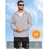 image:imageCOOFANDY Mens UV Protective Hoodie Jacket UPF 50 Fishing Hiking Performance Zip Sun Shirt Men Light Grey L