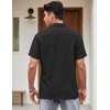 image:imageCOOFANDY Mens Vintage Bowling Shirt Short Sleeve Button Down Summer Cuba Beach ShirtsBlack Dark Gray