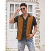 image:imageCOOFANDY Mens Vintage Bowling Shirt Short Sleeve Button Down Summer Cuba Beach ShirtsBlack Light Brown