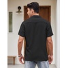 image:imageCOOFANDY Mens Vintage Bowling Shirt Short Sleeve Button Down Summer Cuba Beach ShirtsBlack Light Brown
