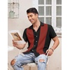 image:imageCOOFANDY Mens Vintage Bowling Shirt Short Sleeve Button Down Summer Cuba Beach ShirtsBlack Red