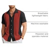 image:imageCOOFANDY Mens Vintage Bowling Shirt Short Sleeve Button Down Summer Cuba Beach ShirtsBlack Red