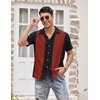 image:imageCOOFANDY Mens Vintage Bowling Shirt Short Sleeve Button Down Summer Cuba Beach ShirtsBlack Red