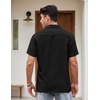 image:imageCOOFANDY Mens Vintage Bowling Shirt Short Sleeve Button Down Summer Cuba Beach ShirtsBlack Red
