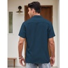image:imageCOOFANDY Mens Vintage Bowling Shirt Short Sleeve Button Down Summer Cuba Beach ShirtsBlue White