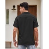image:imageCOOFANDY Mens Vintage Bowling Shirt Short Sleeve Button Down Summer Cuba Beach ShirtsBowling Black White