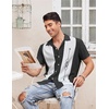 image:imageCOOFANDY Mens Vintage Bowling Shirt Short Sleeve Button Down Summer Cuba Beach ShirtsBowling Black White