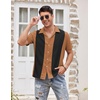 image:imageCOOFANDY Mens Vintage Bowling Shirt Short Sleeve Button Down Summer Cuba Beach ShirtsBrown Black