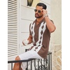 image:imageCOOFANDY Mens Vintage Bowling Shirt Short Sleeve Button Down Summer Cuba Beach ShirtsBrown Diamond
