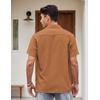 image:imageCOOFANDY Mens Vintage Bowling Shirt Short Sleeve Button Down Summer Cuba Beach ShirtsBrown White