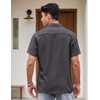image:imageCOOFANDY Mens Vintage Bowling Shirt Short Sleeve Button Down Summer Cuba Beach ShirtsDark Gray Black