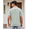 image:imageCOOFANDY Mens Vintage Bowling Shirt Short Sleeve Button Down Summer Cuba Beach ShirtsGreen White