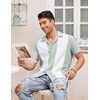 image:imageCOOFANDY Mens Vintage Bowling Shirt Short Sleeve Button Down Summer Cuba Beach ShirtsGreen White