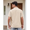 image:imageCOOFANDY Mens Vintage Bowling Shirt Short Sleeve Button Down Summer Cuba Beach ShirtsKhaki White