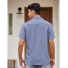 image:imageCOOFANDY Mens Vintage Bowling Shirt Short Sleeve Button Down Summer Cuba Beach ShirtsLight Blue Black