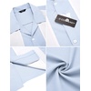 image:imageCOOFANDY Mens Vintage Bowling Shirt Short Sleeve Button Down Summer Cuba Beach ShirtsLight Blue White