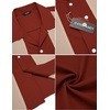 image:imageCOOFANDY Mens Vintage Bowling Shirt Short Sleeve Button Down Summer Cuba Beach ShirtsRed Light Khaki