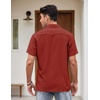 image:imageCOOFANDY Mens Vintage Bowling Shirt Short Sleeve Button Down Summer Cuba Beach ShirtsRed Light Khaki