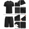 image:imageCOOFANDY Mens Waffle Shirt and Shorts Set 2 Piece Outfits Casual Summer Tracksuits Set with PocketsAblack