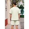 image:imageCOOFANDY Mens Waffle Shirt and Shorts Set 2 Piece Outfits Casual Summer Tracksuits Set with PocketsBeige