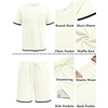 image:imageCOOFANDY Mens Waffle Shirt and Shorts Set 2 Piece Outfits Casual Summer Tracksuits Set with PocketsBeige