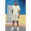 image:imageCOOFANDY Mens Waffle Shirt and Shorts Set 2 Piece Outfits Casual Summer Tracksuits Set with PocketsBeige