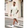 image:imageCOOFANDY Mens Waffle Shirt and Shorts Set 2 Piece Outfits Casual Summer Tracksuits Set with PocketsBeige