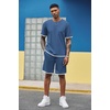 image:imageCOOFANDY Mens Waffle Shirt and Shorts Set 2 Piece Outfits Casual Summer Tracksuits Set with PocketsBlue