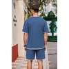 image:imageCOOFANDY Mens Waffle Shirt and Shorts Set 2 Piece Outfits Casual Summer Tracksuits Set with PocketsBlue